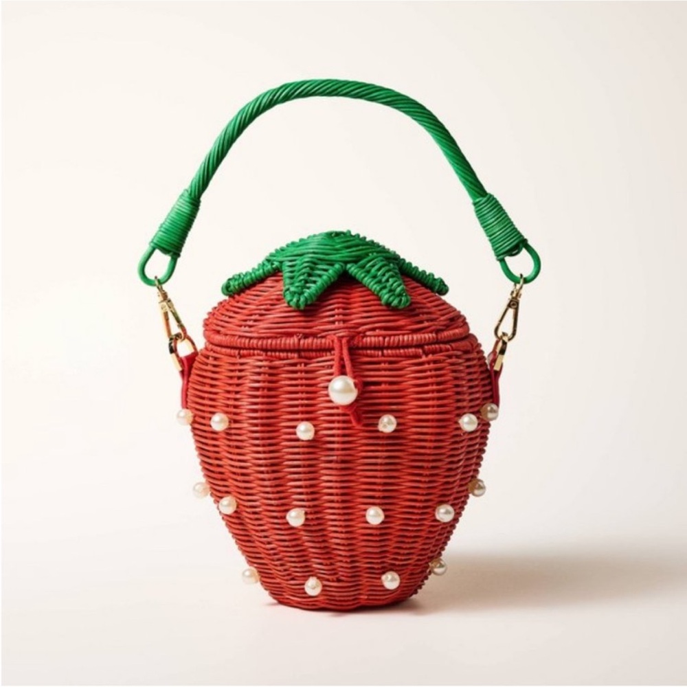 🍓♠️ Pearl-Embellished Strawberry Basket Bucket Bag Kate Spade New York x Target
